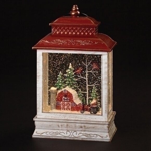 Lighted snowglobe with Santa, tractor and Barn - Picture 1 of 1